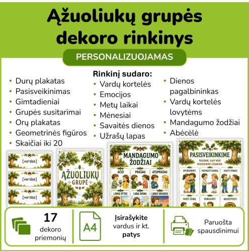 Ąžuoliukų grupės dekoro rinkinys (Nr. P218)