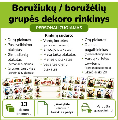 Boružių grupės dekoro rinkinys (Nr. P186)