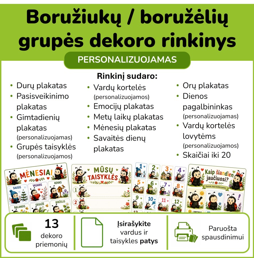 Boružių grupės dekoro rinkinys (Nr. P186)