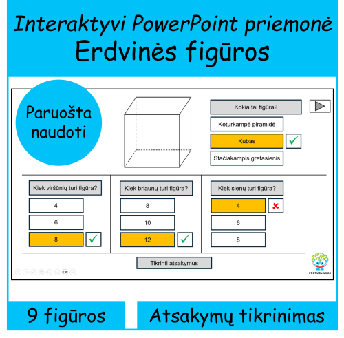 Erdvinės figūros ir jų savybės (Nr. 228)