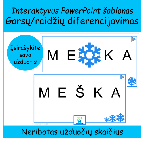 Garsų ir raidžių diferencijavimo šablonas (Nr. 235)