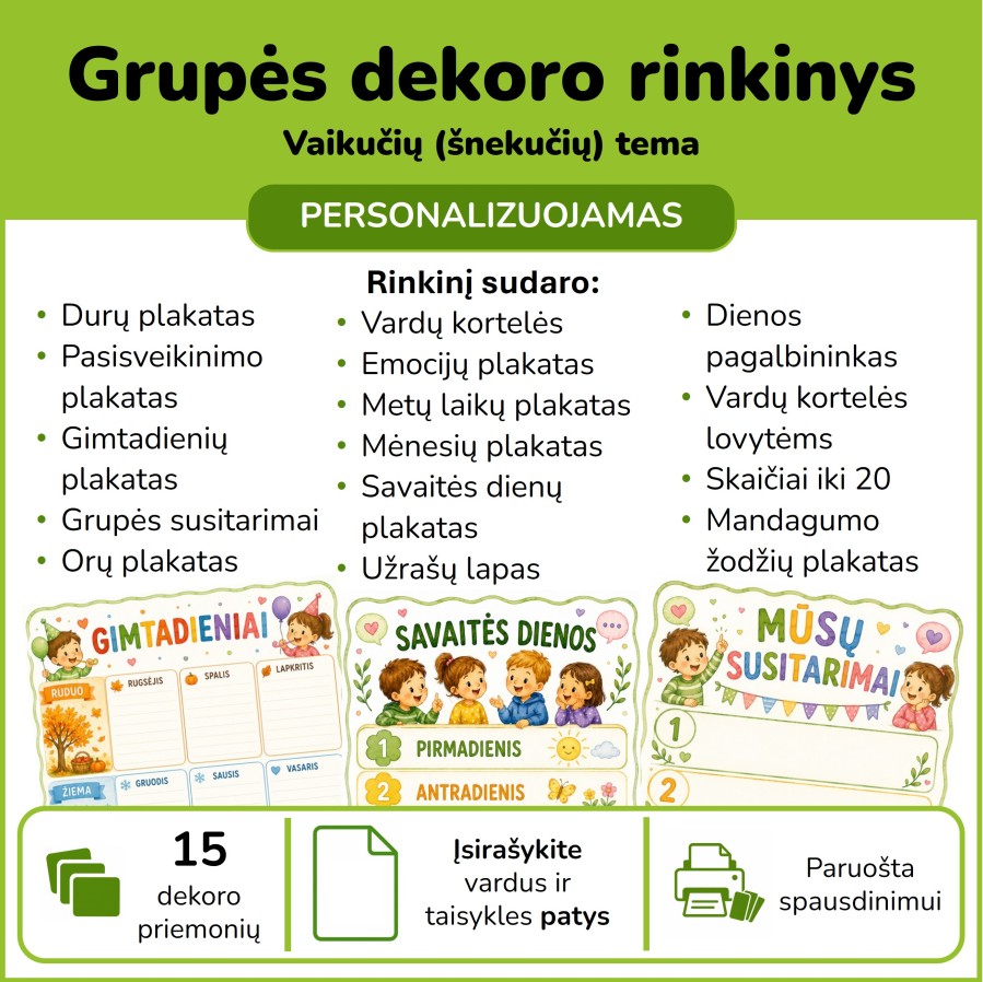 Šnekučių grupės dekoro rinkinys (Nr. P200)