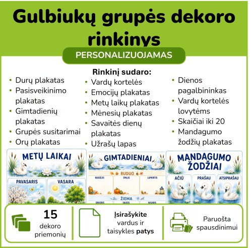 Gulbiukų grupės dekoro rinkinys (Nr. P202)