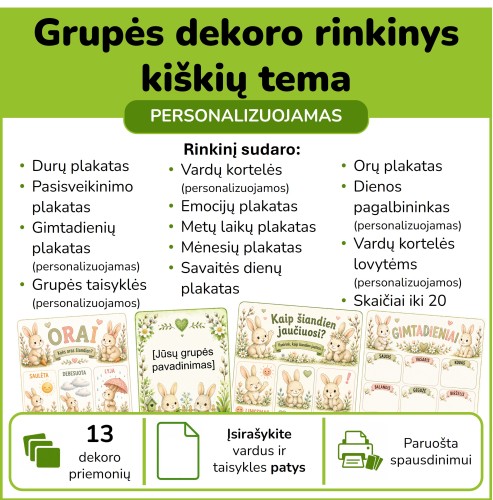 Kiškučių grupės dekoro rinkinys (Nr. P191)