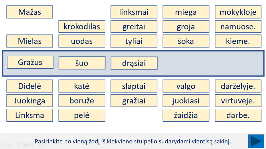 Sakinių sudarymas (šablonas) (Nr. 154)