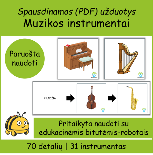 Muzikos instrumentai (tinka Bee-bot) (Nr. P114)