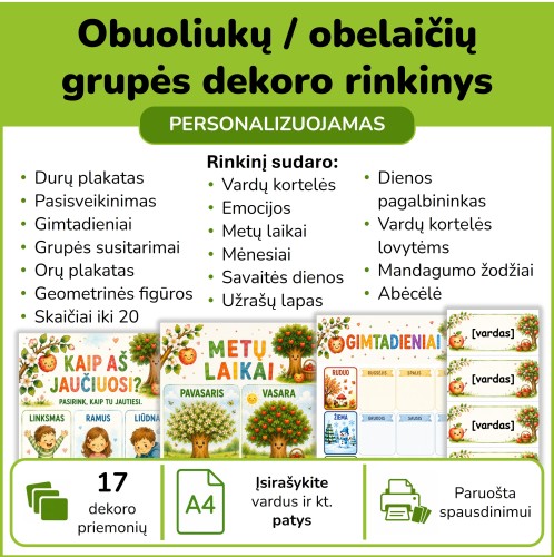 Obuoliukų / obelaičių grupės dekoro rinkinys (Nr. P228)