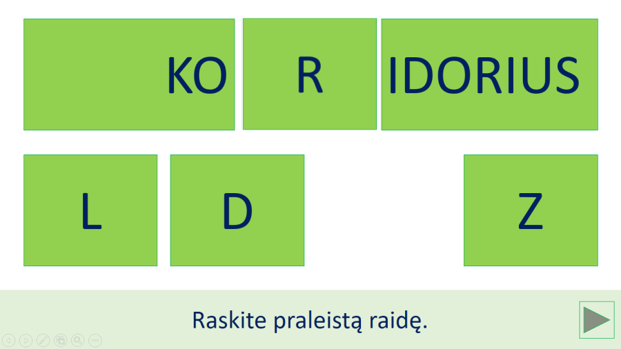 Praleista raidė (šablonas) (Nr. 161)