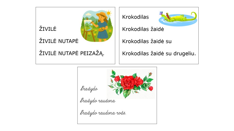 Sakinių skaitymo kortelės (Nr. P98)