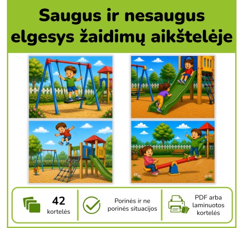 Saugus ir nesaugus elgesys žaidimų aikštelėje (Nr. P190)