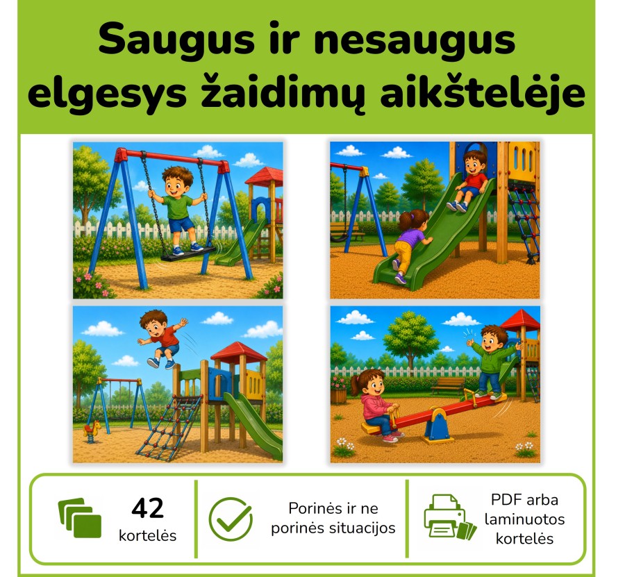 Saugus ir nesaugus elgesys žaidimų aikštelėje (Nr. P190)
