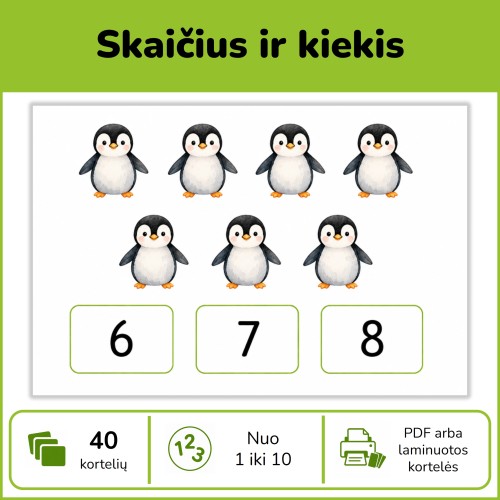Skaičius ir kiekis | Skaičiavimas iki 10 (Nr. P230)