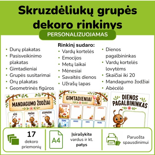 Skruzdėliukų grupės dekoro rinkinys (Nr. P211)