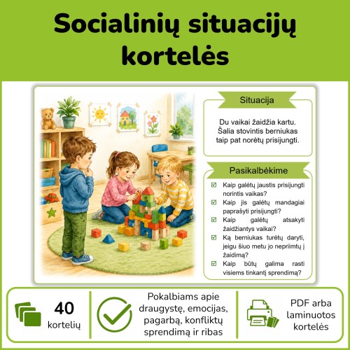 Socialinių situacijų kortelės (Nr. P213)