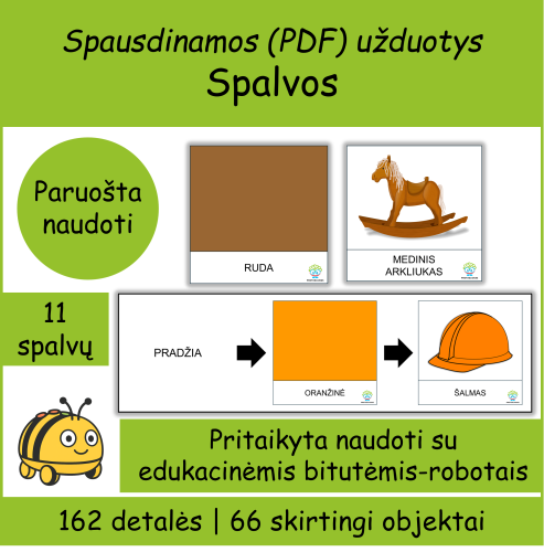 Spalvos (tinka Bee-bot) (Nr. P120)
