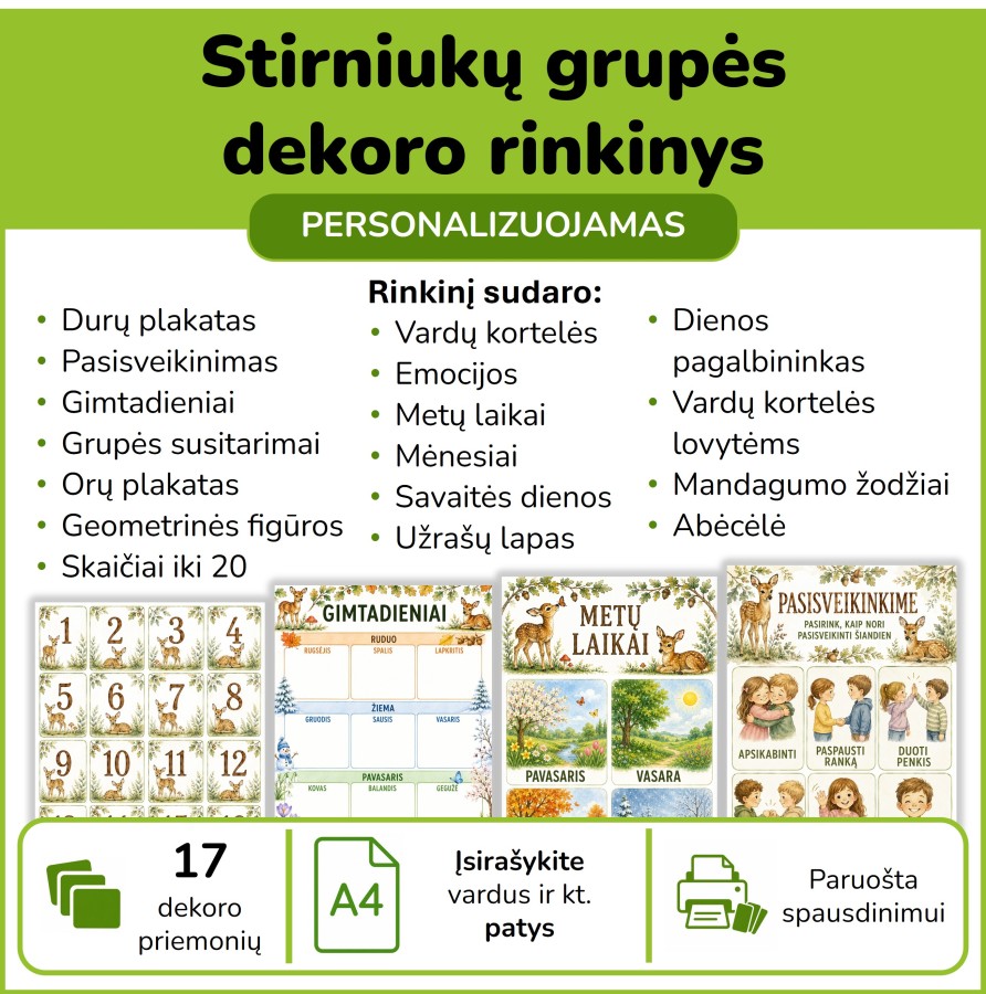 Stirniukų grupės dekoro rinkinys  (Nr. P226)