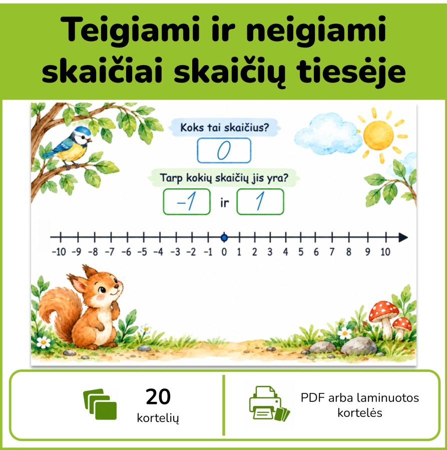 Teigiami ir neigiami skaičiai skaičių tiesėje (Nr. P237) Teigiami ir neigiami skaičiai skaičių tiesėje (Nr. P237)