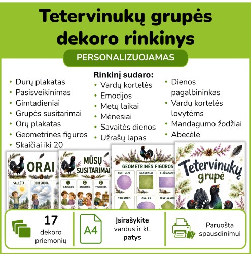 Tetervinukų grupės dekoro rinkinys (Nr. P223)