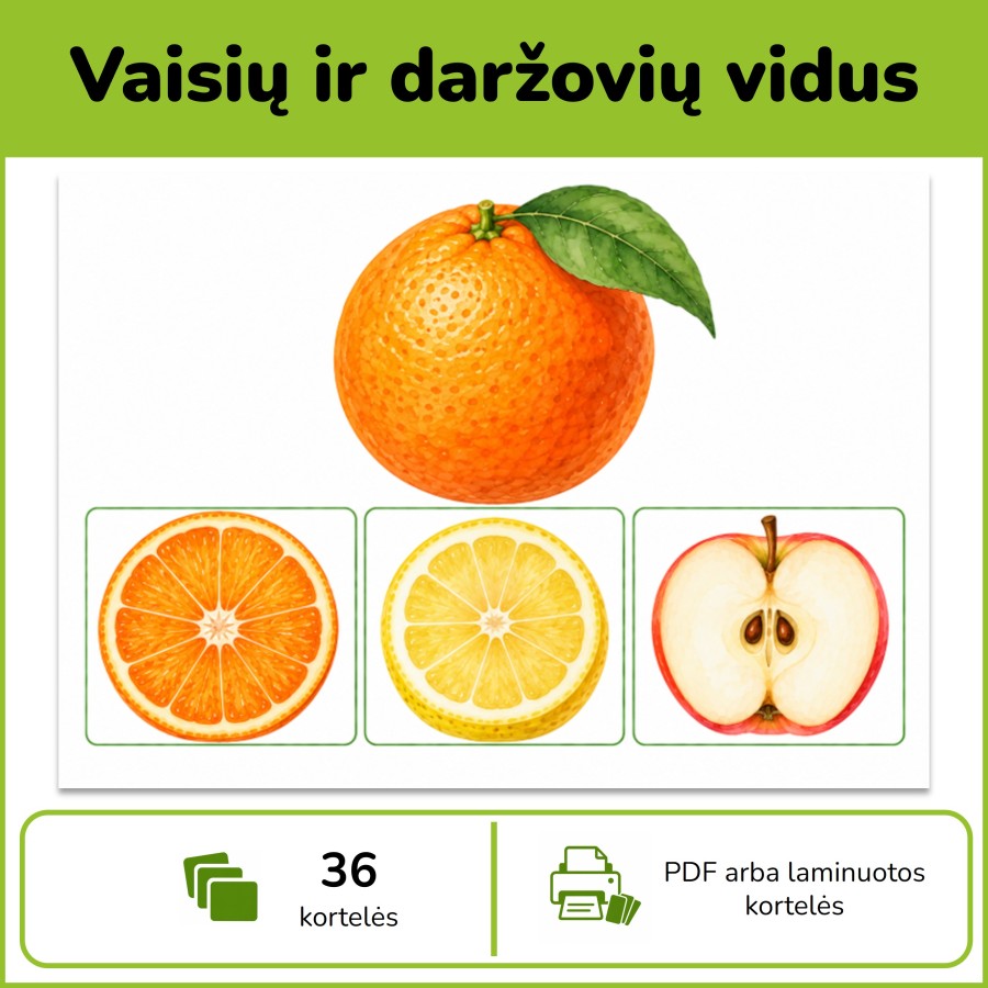 Vaisiai, daržovės ir jų vidus (Nr. P239)