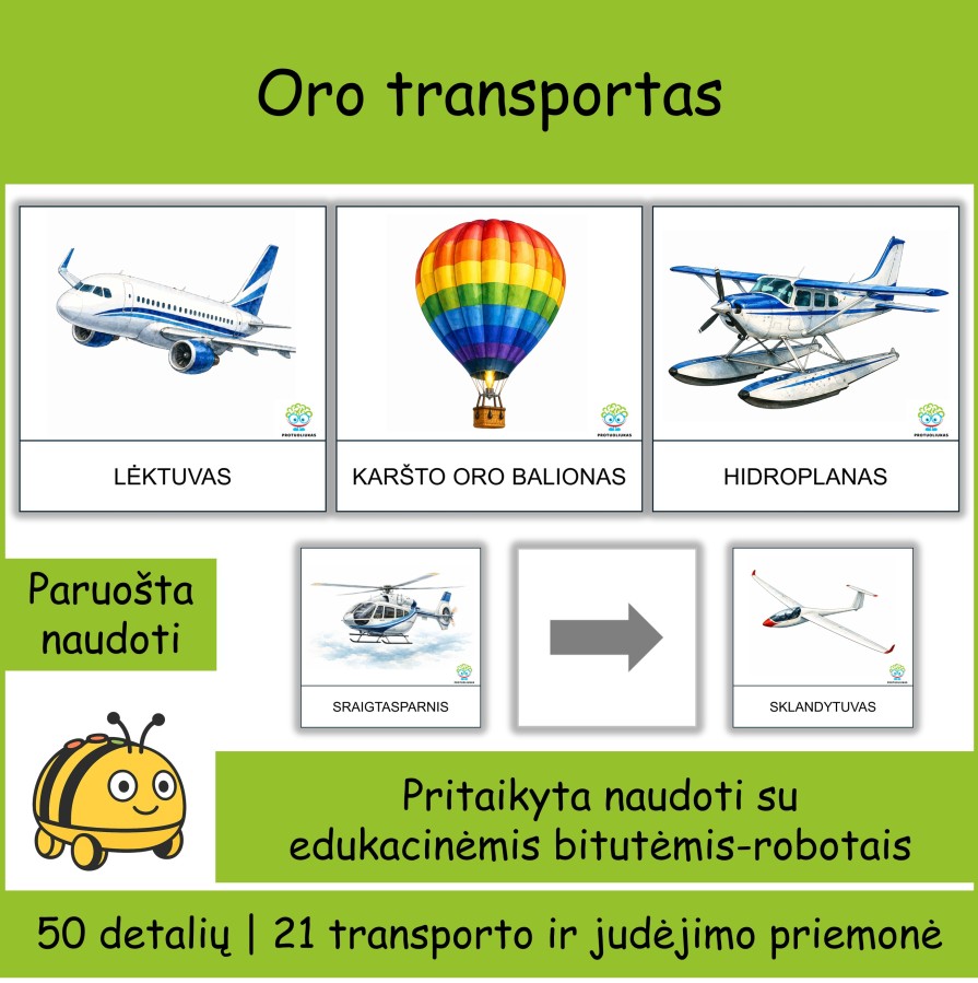 Oro transportas | Tinka Bee-bot robotukams (Nr. P165) Oro transportas | Tinka Bee-bot robotukams (Nr. P165)