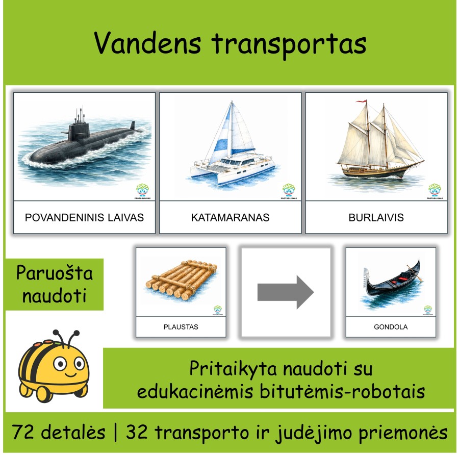 Vandens transportas | Tinka Bee-bot robotukams (Nr. P166)