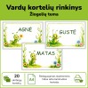 Vardų kortelės žiogelių tema (Nr. P201)