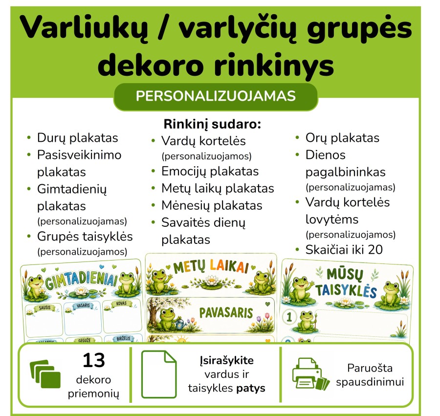 Varlyčių grupės dekoro rinkinys (Nr. P189)