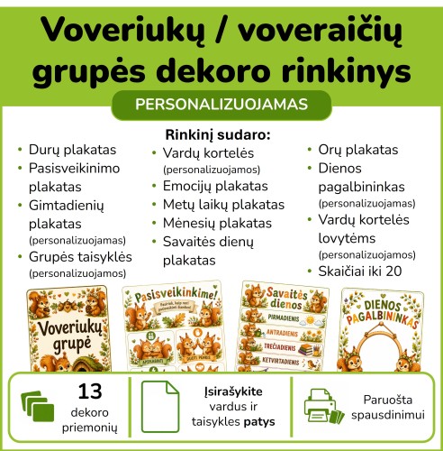 Voveriukų grupės dekoro rinkinys (Nr. P188)