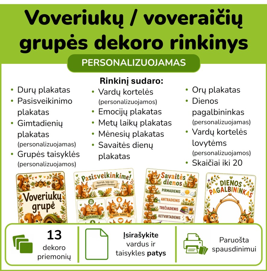 Voveriukų grupės dekoro rinkinys (Nr. P188)