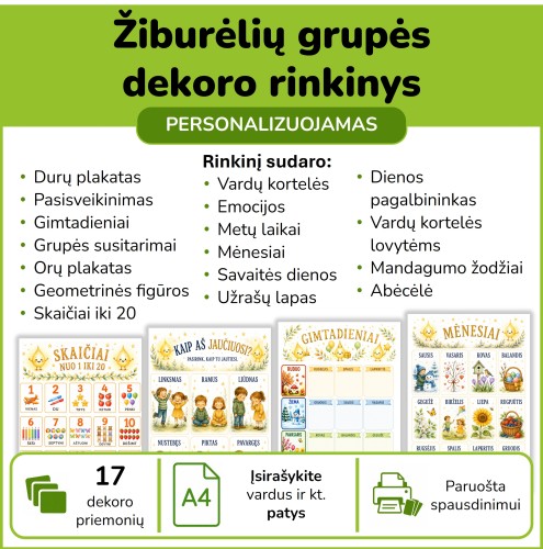 Žiburėlių grupės dekoro rinkinys  (Nr. P227)