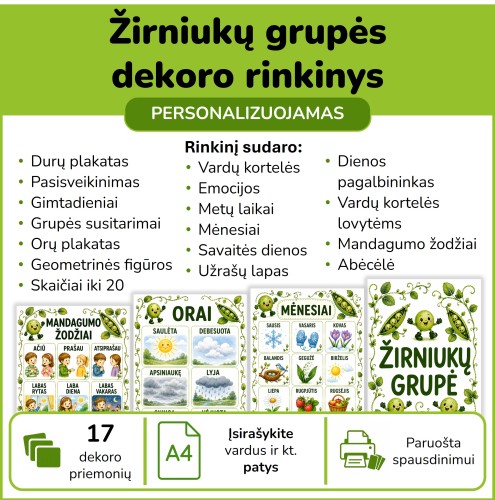 Žirniukų grupės dekoro rinkinys (Nr. P222)